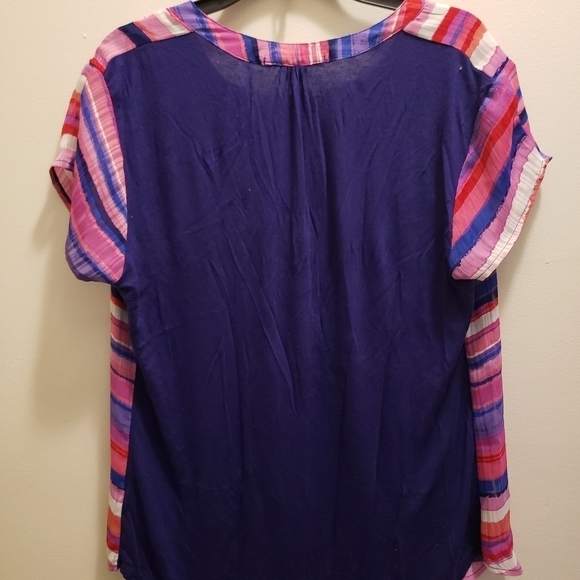 41 Hawthorn Multicolor Striped Top Pink Purple Blue Womens Size Medium - Picture 6 of 9